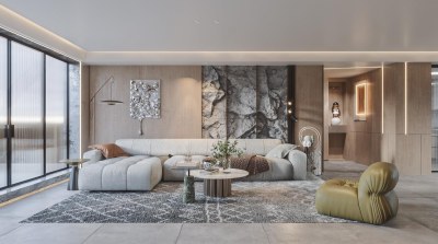 现代客厅3D模型下载